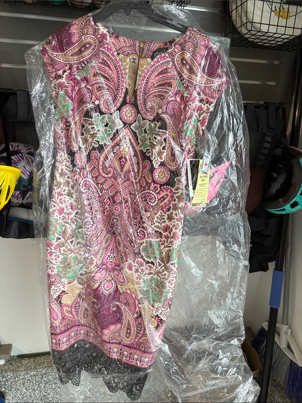 Pink Paisley Floral Sheath Dress